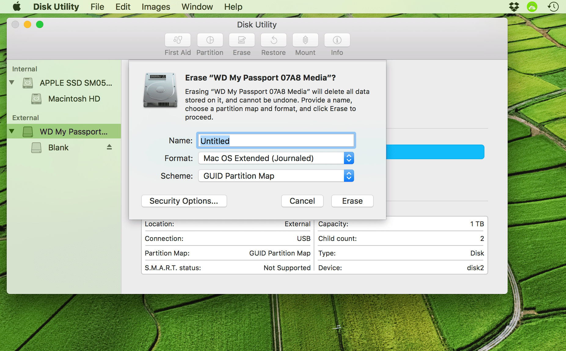disk utility format for mac high sierra